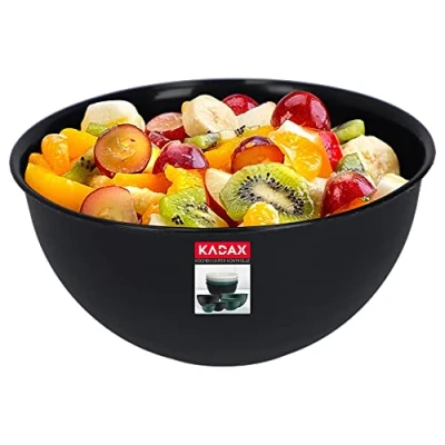 Image of KADAX Plastic Bowl, Lightweight Mixing Bowl for Whisking, Round Serving Salad, Snacks, Fruits, Stackable Kitchen (5L, Anthracite)