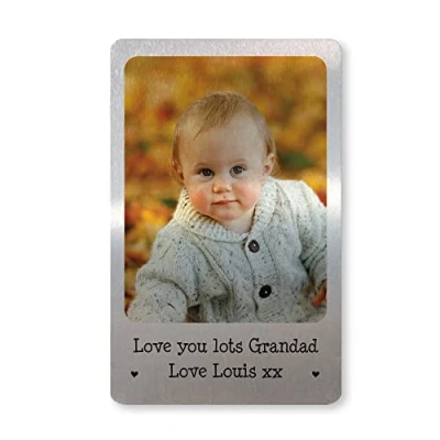 Image of RED OCEAN Personalised Birthday Christmas For Grandad Metal Wallet Insert Gift Him