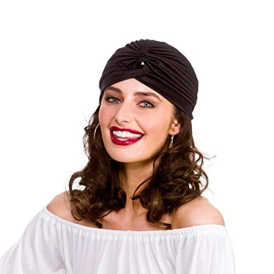 Image of Wicked Costumes Adult Unisex Black with Jewel Fortune Teller Turban Hat Fancy Dress Accessory