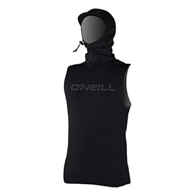 Image of ONeill Thermo X Hooded Thermal Vest Top Black Easy Stretch Lining Warm Heat Layer Layers Quick dry