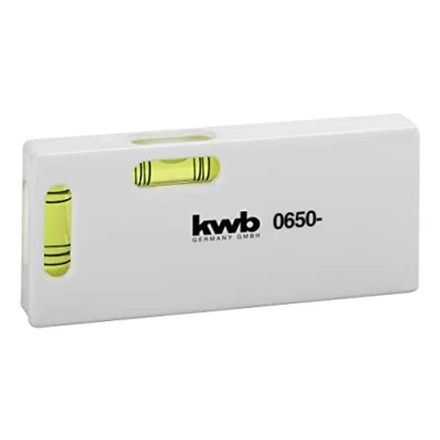 Image of kwb 100mm Mini Spirit Level with Horizontal and Vertical Vials, Portable, White