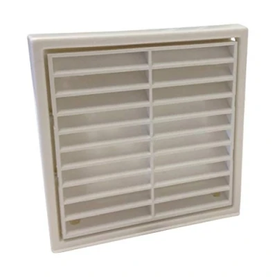 Image of 4&quot; Square Fixed louvre Extractor Fan Wall Vent (White)