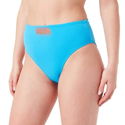 Image of PUMA Women&#039;s Swimwear High Waist Brief Swim, Blue Combo, Small