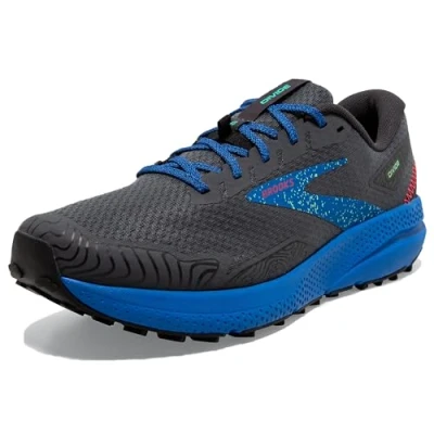 Image of Brooks Men&#039;s Divide 4 Sneaker, Ebony/Black/Victoria Blue, 8 UK