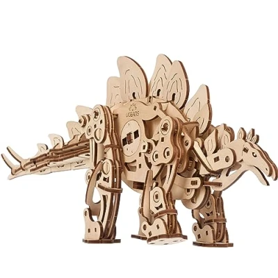 Image of UGEARS Stegosaurus Dinosaur Wooden Model Kits 3D Puzzle for Adults Kit with Lifelike Mechanics to Experience Prehistoric Magic