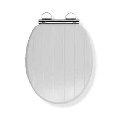 Image of Croydex Portland Toilet Seat Tongue &amp; Groove Design, Soft Close, Quick Release for Easy Cleaning, Flexi Fix Always Fits and Never Slips Technology, Top Bottom Hinge Fittings, White
