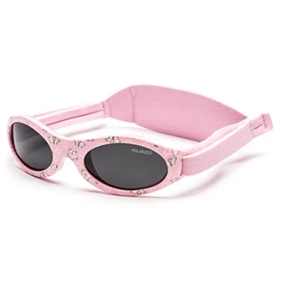 Image of Kiddus Polarized Premium Baby Sunglasses. Boy or Girl. Form 0 months. UV400 100% UV protection. Soft Silicone Nose Bridge and Adjustable Neoprene band