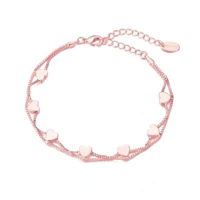 Image of Philip Jones Rose Gold Plated Heart Bracelet