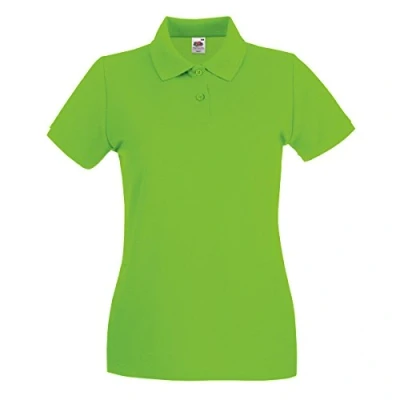 Image of Fruit of the Loom Women&#039;s Polo Shirt Short Sleeve, Womens Men, lime, Medium