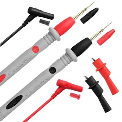 Image of ULTRICS Multimeter Test Leads, PT1005 1000V 10A Multi meter Probes Kit with 2 Crocodile Clips and Nickel plated Tips, Universal Testing Lead Compatible Electric Tester/Digital Multimeters