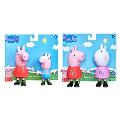 Image of Peppa Pig 2 Figure Pack Poseable Play Characters 13cm &amp; Suzy