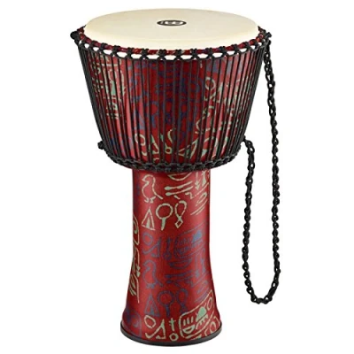 Image of Meinl Percussion Rope Travel Djembe Very Large Handdrum With Goat Head Diameter 14 Inches Plastic, Multicoloured (PADJ1 XL G)