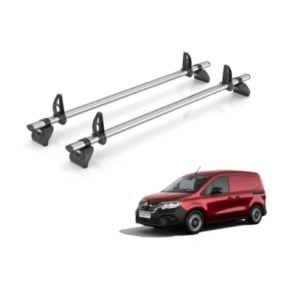 Image of Rhino Roof Rack For Renault Kangoo 2021+ [Suitable Medium Wheel Base Models] 2 Bars + Loadstops PB2FL/KLS2