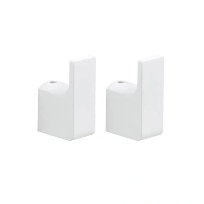 Image of Gedy G Kuala Lumpur 2 Single Hangers, White, Made of Cromall, Brass and Glass, Year Warranty, Measures 5.3 x 3.3 cm Weight 0.2 kg, R&amp;D Design, Unique
