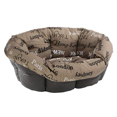 Image of Ferplast CUSHION for dog and cat bed SOFA&#039; 8 Padded spare cover pet bed, Soft cotton washable, Adjustable with elastic cord, 85 x 62 h 28,5 cm Brown