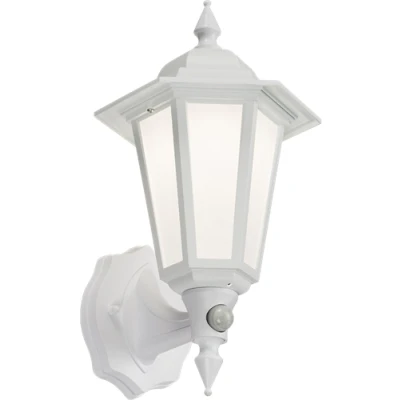 Image of KnightsBridge 230V IP54 8W LED Wall Lantern with Photocell Sensor White
