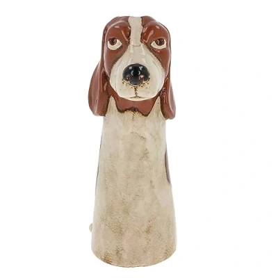 Image of Village Pottery Top Dog Vase Collection Boxer, Collie, Basset, Patch and More! (Basset)