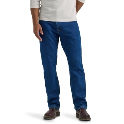 Image of Lee Mens Legendary Relaxed Straight Jean, Blue Matter Gray Fleece lined, 34W x 36L