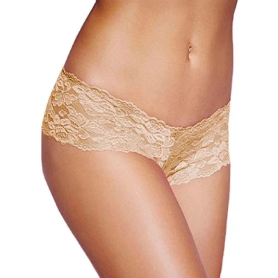 Image of Simply Joshimo New Womens Lace French Knickers/Ladies Boy Shorts Briefs (8 10, Beige)