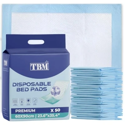 Image of TBM 50 Disposable Incontinence Bed Pads 60 x 90 Absorbent Underpad, Mats, Pads, Sheets, Sheets