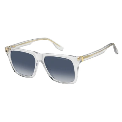 Image of MARC Jacobs Man 847/S 900/08 Sunglasses Acetate Transparent Blue Squared Normal Shaded