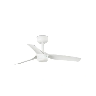 Image of Mini Punt Small 3 Blade Ceiling Fan Matt White with Light 2700 4000 6000K Wiz Smart System