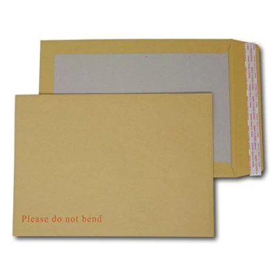 Image of EPOSGEAR® A4 / C4 324mm x 229mm Brown/Manilla Strong Hard Card Board Backed Peel and Seal Printed Please Do Not Bend Envelopes (250)