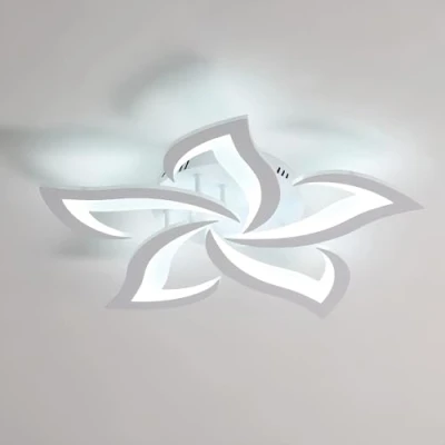 Image of Comely Ceiling Lights Bedroom, LED 60W 6750LM, Cool White 6500K, Acrylic Petal Design Mordern Lighting for Living Room Bedroom (Dia 60cm)