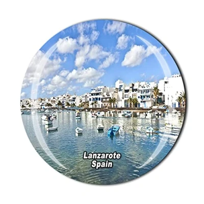 Image of Lanzarote Spain Fridge Magnet Crystal Tourist Souvenir Gift Collection Refrigerator Magnetic Sticker