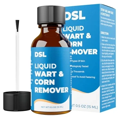 Image of Plantar Wart &amp; Corn Remover for Feet and Hand, Fast Acting Removal, Suitable Whole Body Best Common Wart, Flat Corns Calluses (0.5FL OZ/15ML)