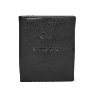Image of Fossil Gift for Men Passport Case, 100% Leather Case black 11.43 cm L x 1.27 W 13.97 H MLG0358001