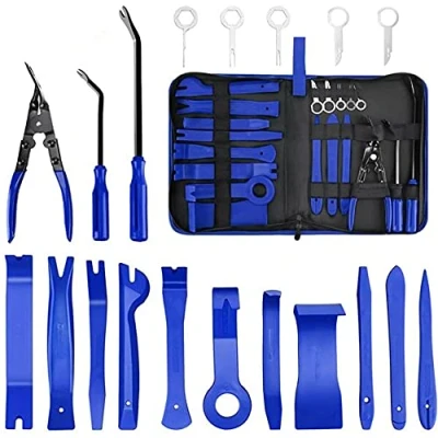 Image of MMOBIEL 19 Pcs Auto Trim Removal Tool Set for Easy Scratchfree of Car Door Panels, Fasteners, Molding, Dashboards and Wheel Hubs Incl. Sturdy Storage Bag
