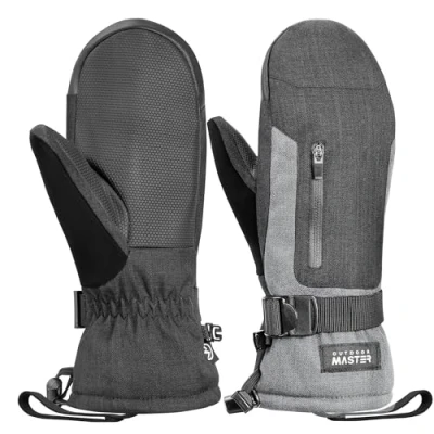 Image of OutdoorMaster Ski Mittens for Women &amp; Men, Waterproof Windproof Gloves, Winter Warm Snowboarding Gloves with Double Pocket