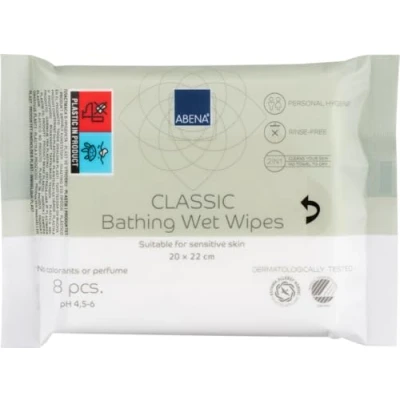Image of ABENA Classic Bed Bath Wipes 20x 23cm Body For Bathing 8 Pack Of Adults No Shower, The Hygiene Can Be Used As, Shower Wipes, Skin Care, Travel Intimate