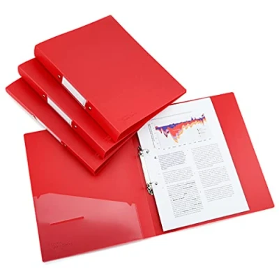 Image of Rapesco 1661 Germ Savvy Antibacterial, A4 2 Ring PP Binder, 35 mm Spine, Red, Set of 4