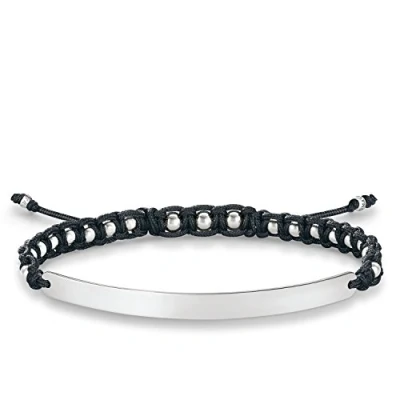 Image of Thomas Sabo Women Bracelet Love Bridge 925 Sterling Silver Nylon black Length from 14.5 to 21 cm 5 LBA0051 173 11 L21v