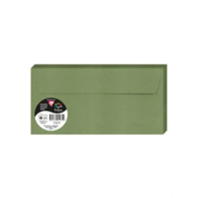 Image of Clairefontaine 5075C Pack of 20 Envelopes Pollen DL 11 x 22 cm 120 g/m², Ideal for Invitations and Correspondence, Sage, 1