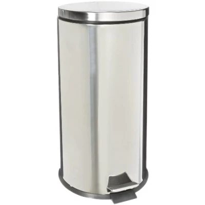 Image of Rubbermaid Commercial Products Pedal Bin with Galvanised Liner 30.3 Litre Silver FGMST7SSGL