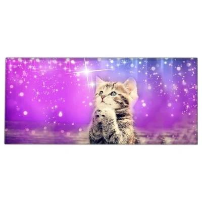 Image of Silent Monsters Mouse Mat Size XX Large 900 x 400 mm, Pad Design: Cat, Stitched Edges, Mousemat for Office and Gaming, Mousepad Non Slip Rubber Base, Desk XXL