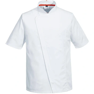 Image of Portwest Chef&#039;s Mesh Air Pro Asymmetrical Jacket S/S White Small