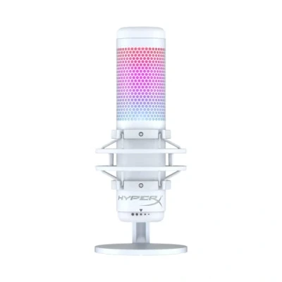 Image of HyperX 519P0AA QuadCast S RGB USB Condenser Microphone for PC, PS5, Mac, Anti Vibration Shock Mount, 4 Polar Patterns, Pop Filter, Gain Control, Gaming, Streaming, Twitch, YouTube, Discord White