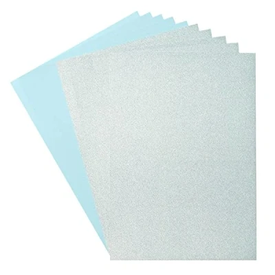 Image of Florence Glitter Paper and Cardstock A4 Coloured Card Making Supplies Aqua/Ocean 10 Sheets for Scrapbooking, Other Crafts 250/216 GSM