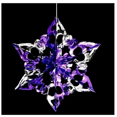 Image of 40cm Star Foil Garland Christmas Hanging Decoration Wall Ceiling Xmas Deco (Dark Purple &amp; Silver)