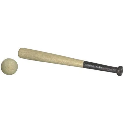 Image of Melody Jane Dolls House American Baseball Bat &amp; Ball Miniature Games Sport Accessory 1:12