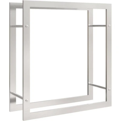 Image of vidaXL Firewood Rack 80x28x86 cm Stainless Steel