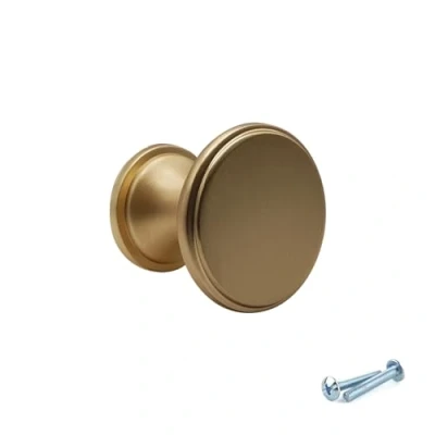 Image of M4TEC Interior Kitchen Cabinet Door Knobs Cupboards Drawers Bedroom Furniture Pull Handles Brushed Brass. VG7 Series: 25 mm