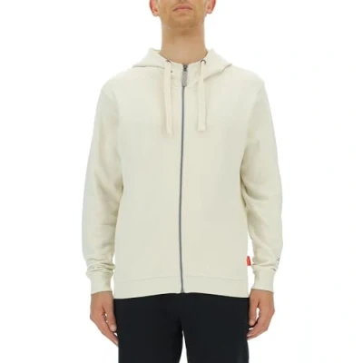 Image of CITROËN O102941 W497 HOODED Sweatshirt FULL ZIP Vintage Logo Sleeve Print W/Side Pockets C23W Men&#039;s Birch White Size XL