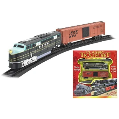 Image of KandyToys Classic Retro Large Electric Toy Train Set With Tracks Battery Operated