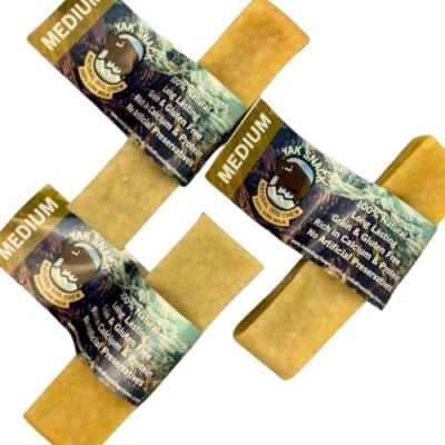 Image of Yak Snack Medium Pack of 3 Cheese Chew for Dogs
