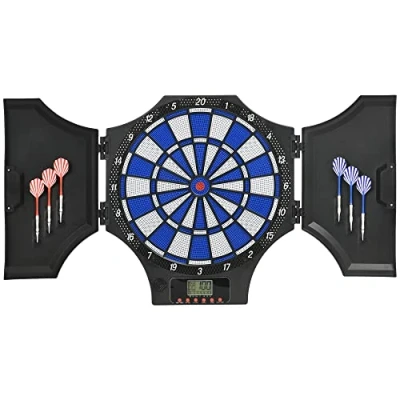 Image of SPORTNOW Electronic Dartboard Set with 31 Games, 285 Programs, Cabinet, 6 Soft Tip Darts, Spare Tips, LCD Scoring Indicator for Party, Game Night, Gift